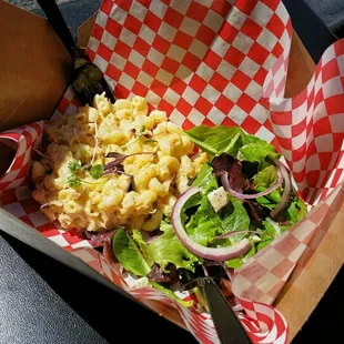 Crab Mac N 4 Cheese with Mixed Green Salad!