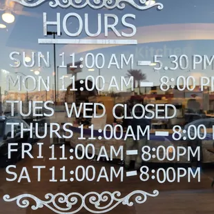 Hours of Operation