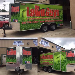 Aransas pass based company The Lawn Guys with a full trailer wrap.