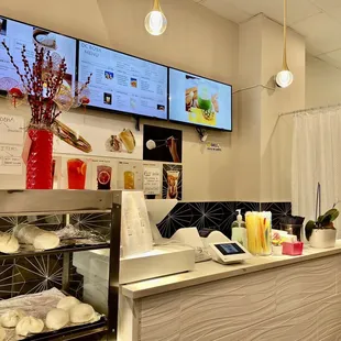the front desk of a restaurant