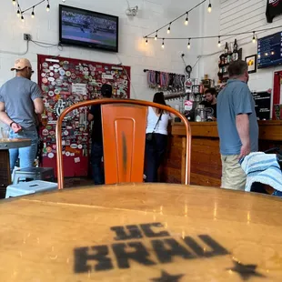 a man and a woman in a bar