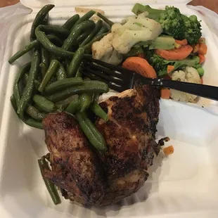 1/4 chicken (white) and 2 sides