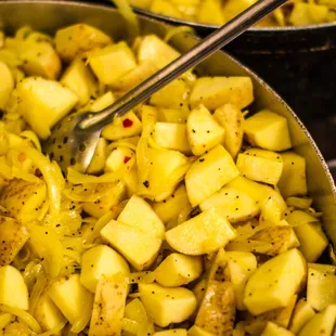 Start your year off right with freshly made ingredients.  We cook Yuken gold potatoes with onions, habaneros &amp; fresh ginger.