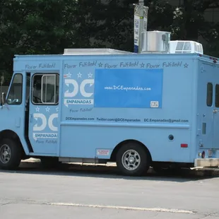 the familiar blue truck (parked on this day in the L'Enfant Plaza area)
