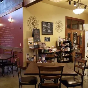 the inside of a restaurant