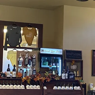 a display of wines in a wine shop