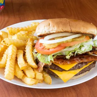 Double Bacon Cheeseburger Combo with add on of Bacon