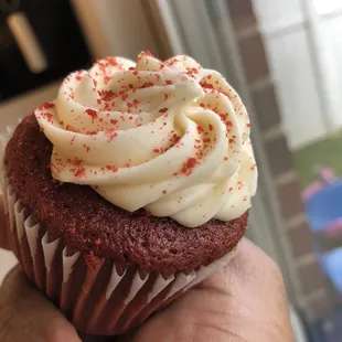 Red velvet sweet potato cupcake