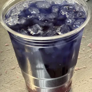 Blue matcha iced tea