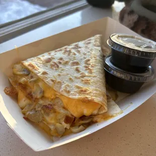 Cheese Dilla with mushrooms