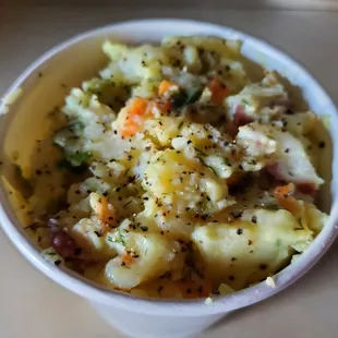 a bowl of food on a table