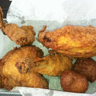 Fried chicken &amp; hush puppies