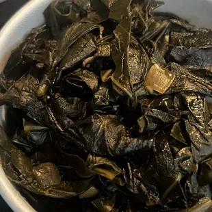 Spicy Collard Greens, up close, super yummy