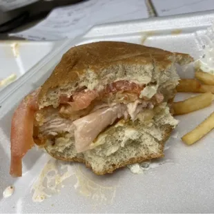 Raw buffalo chicken sandwich.