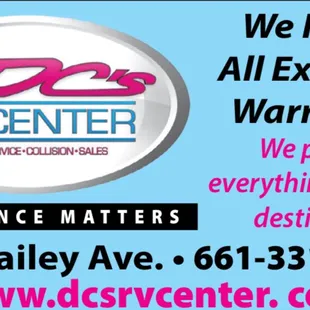 RV PART'S &amp; SERVICE