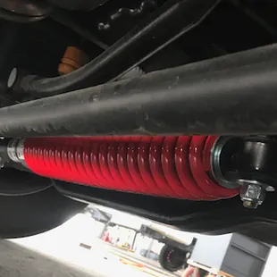The installed Roadmaster Reflex Steering Stabilizer