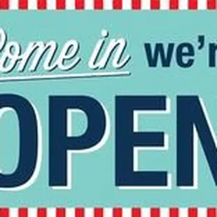 We're Open