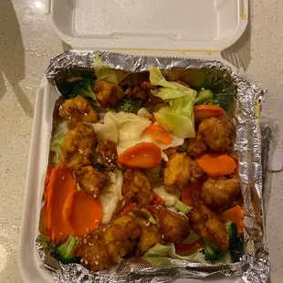 The portion I was given, and to top it off every single piece is dry and chewy with barely any sauce. Smh.