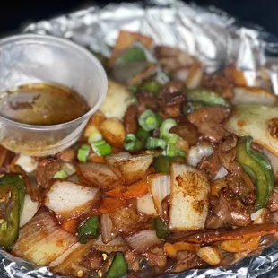 Chicken geezer with garlic