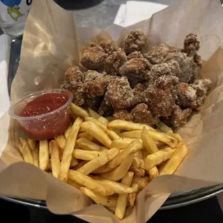 Popcorn Chicken with French Fries