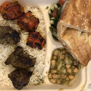 Combo kabob special: chicken and lamb.