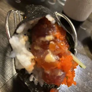 Spicy tuna hand roll