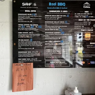 Reef BBQ Menu and we had two great Cobia Tacos!!