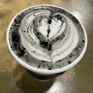 Honey charcoal latte