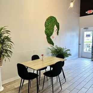 Seating area in the back.