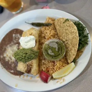 Crispy Taco with Mini Chimichanga
