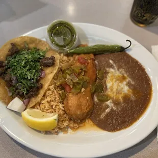 Soft Taco &amp; Chili Relleno