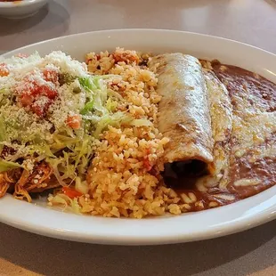 Combo plate Tostada y Enchilada