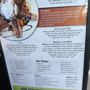 Menu Desserts