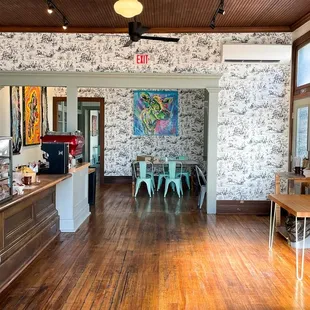 the interior of the cafe