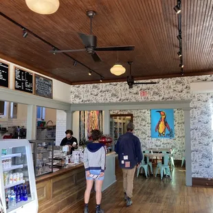 the interior of a coffee shop