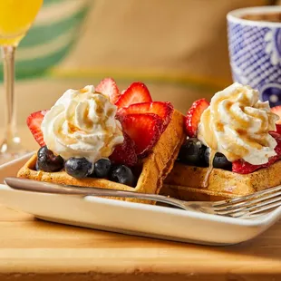 waffles, food