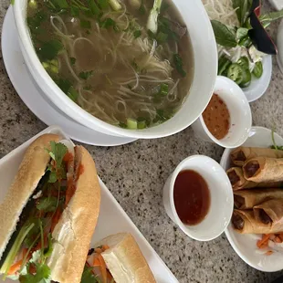 Egg rolls, bahn mi and pho. Sorry if the spelling is incorrect!