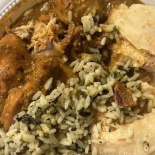 Curry chicken and Roti