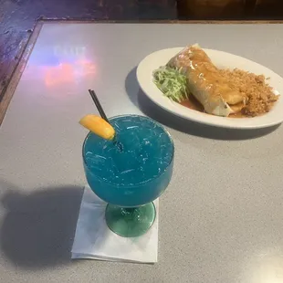 Luna Azul Margarita And Vegetarian Burrito