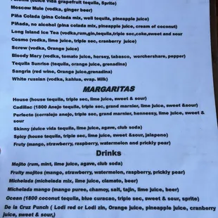 Drink Menu (April 2024)