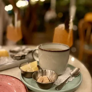 Chamomile tea (front), cider style (back)