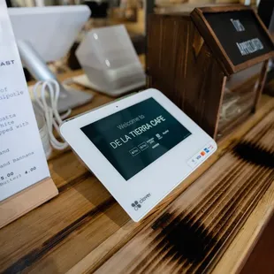 a menu and a tablet