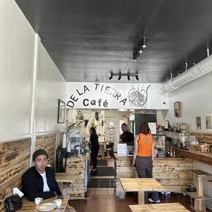 Inside - very minimal and chic.