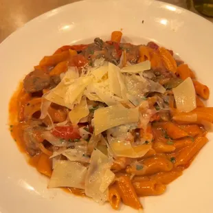 Daily special: Red Pepper Penne pasta tossed with venison sausage