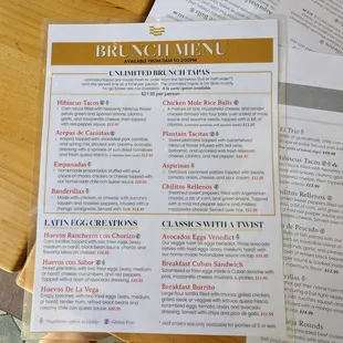 Brunch menu