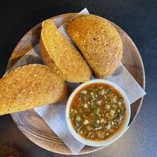 Empanadas de Carme, the sauce was really good!