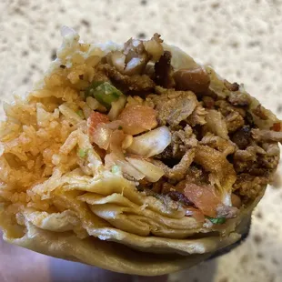 Inside my Al Pastor Burrito