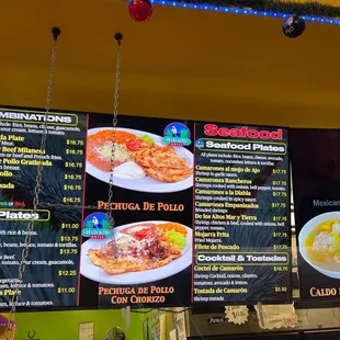 menus and prices