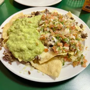 Super Nachos with Carne Asada.
