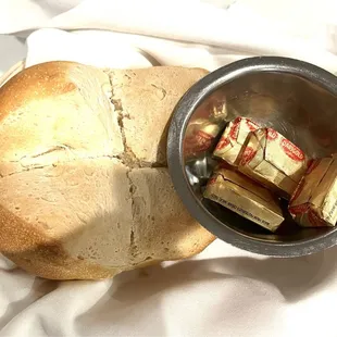 Fresh baked bread, soft in the inside crunch on the outside, nice and hot